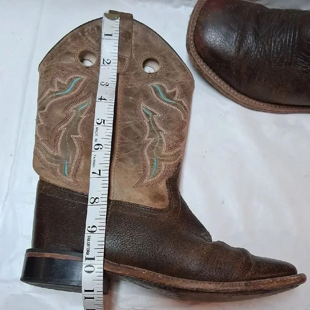 Old West Brown Leather Cowboy Boots